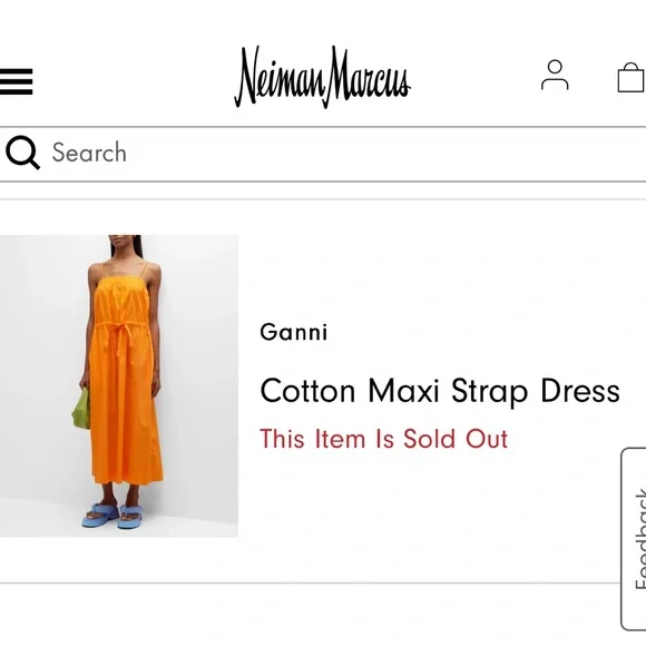 Ganni Strapless Orange Dress - Picture 3 of 8